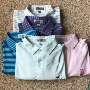 Lot of 5 Peter Millar Polos